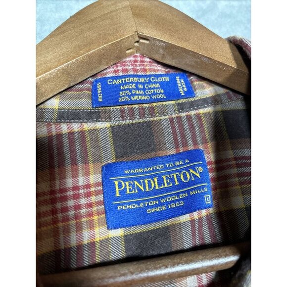 Pendleton Mens Plaid Long Sleeve Button-Up Shirt - Picture 2 of 5